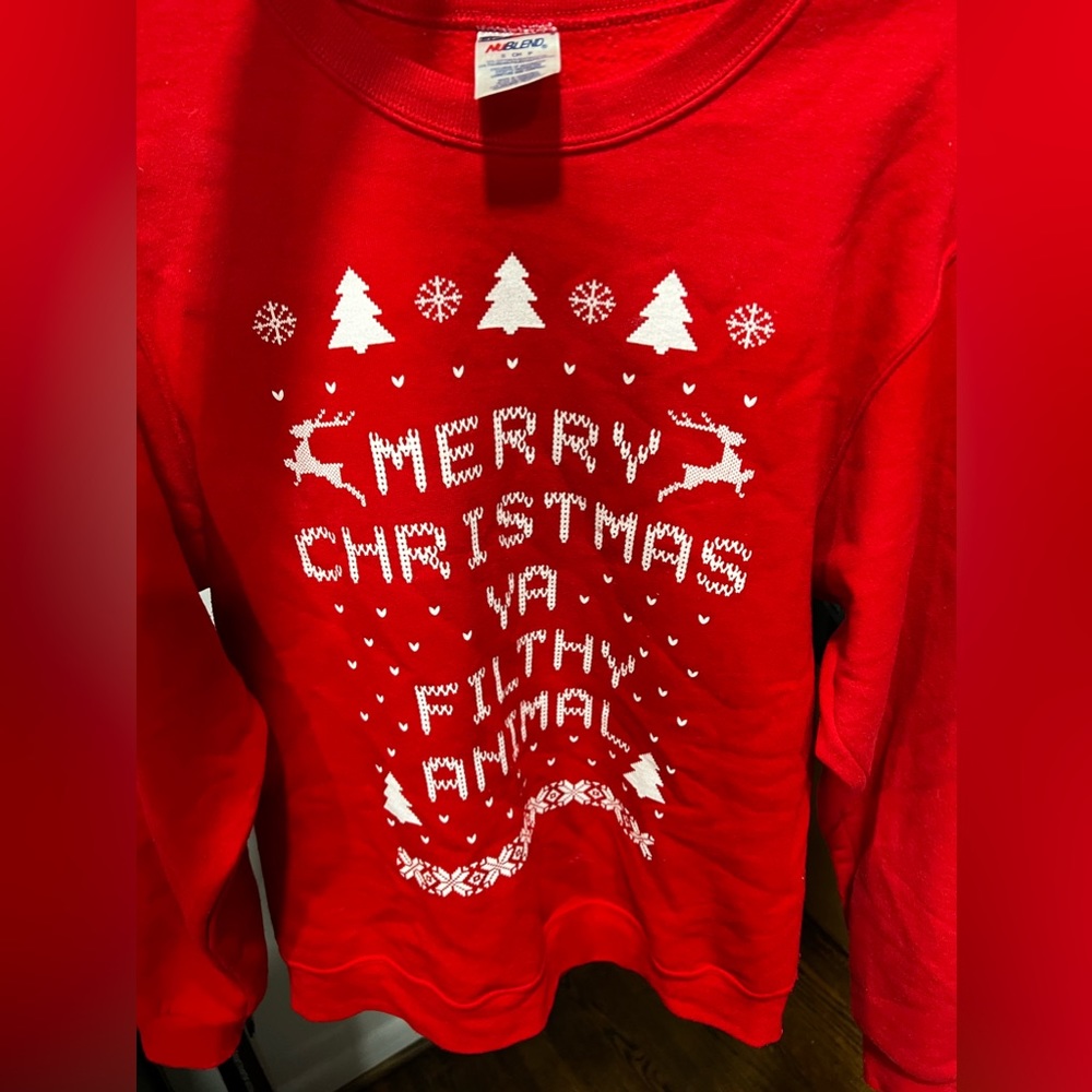 CHRISTMAS SWEATER MERRY CHRISTMAS YOU FILTHY ANIMAL